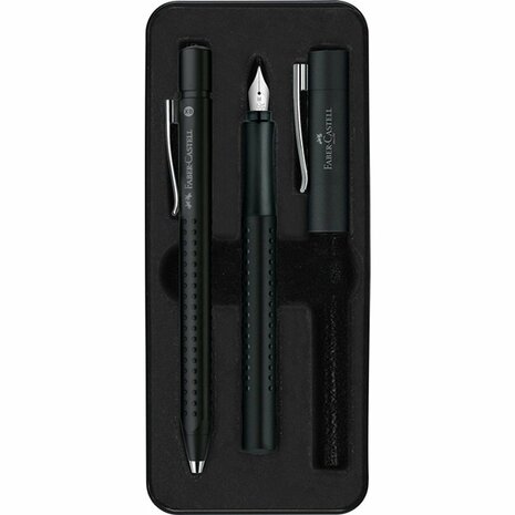 Balpen + Vulpen Grip Zwart In Geschenkbox