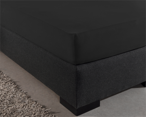 Hoeslaken Jersey Zwart stretch
