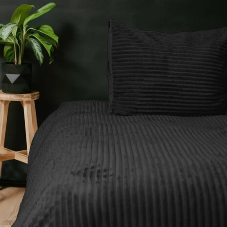 Rib Teddy Zwart 200x200/220