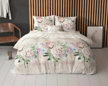 Sleeptime dekbedovertrek 140x220 Lovely Flower Beige