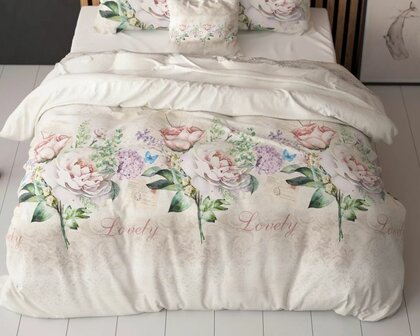 Sleeptime dekbedovertrek 140x220 Lovely Flower Beige