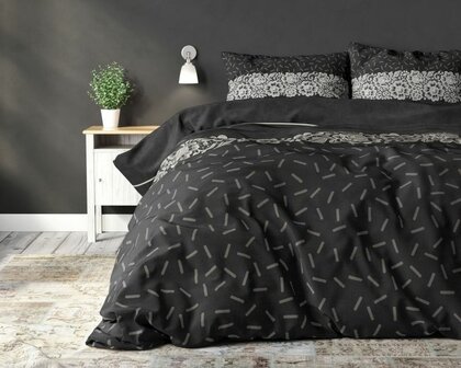 Sleeptime dekbedovertrek Dervio zwart 200x220