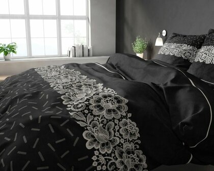 Sleeptime dekbedovertrek Dervio zwart 200x220