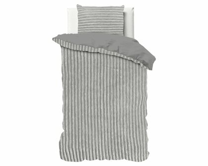 Sleeptime Rib Teddy dekbedovertrek 140 x 200/220 Grijs