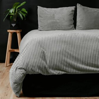 Sleeptime Rib Teddy dekbedovertrek 140 x 200/220 Grijs