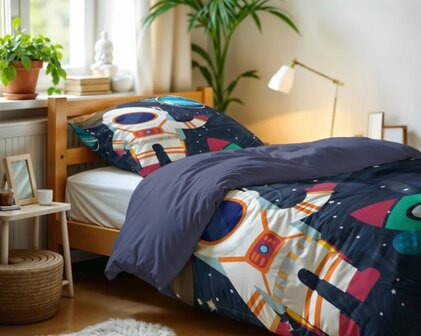 Dekbedovertrek Space man 2 Blauw 140 x 200/220