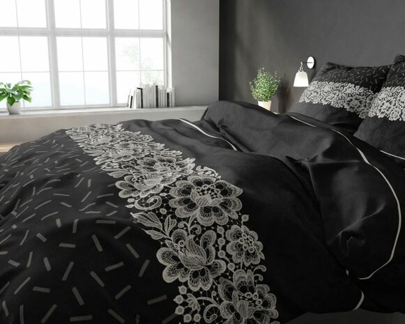 Sleeptime dekbedovertrek Dervio zwart 200x220