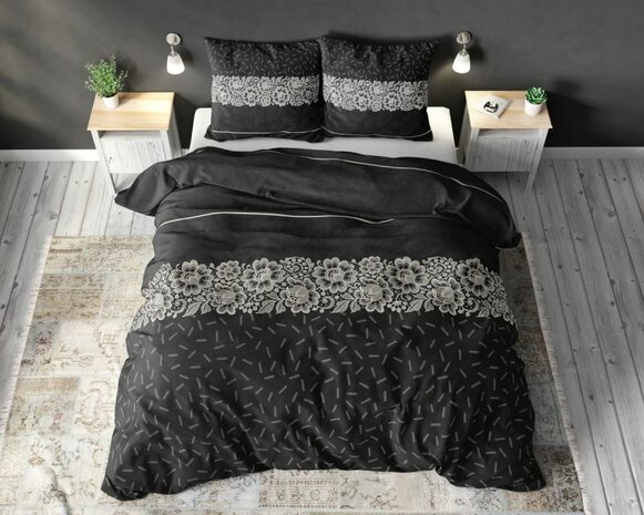 Sleeptime dekbedovertrek Dervio zwart 200x220