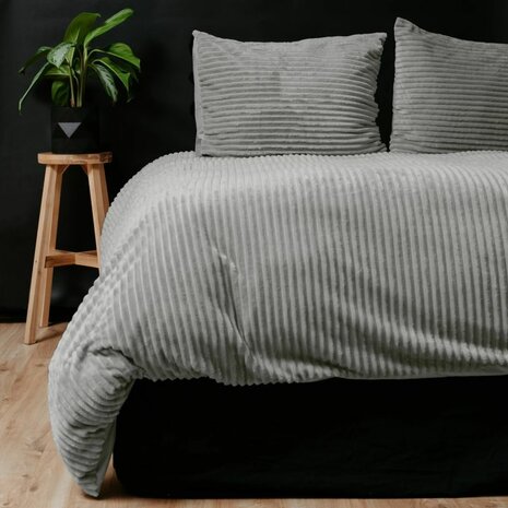 Sleeptime Rib Teddy dekbedovertrek 140 x 200/220 Grijs