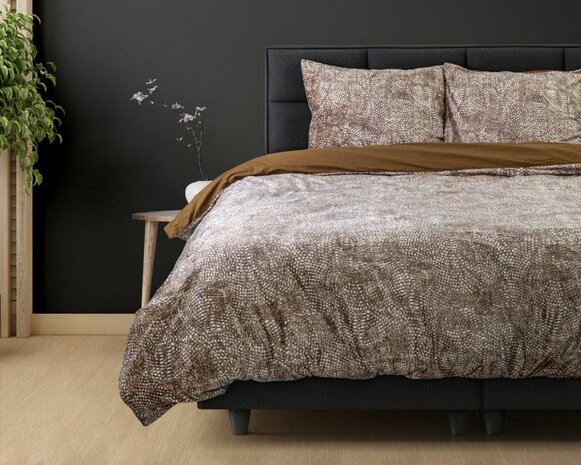 Dreamhouse dekbedovertrek 240x220 Signature Velvet Katoen Aria Bruin