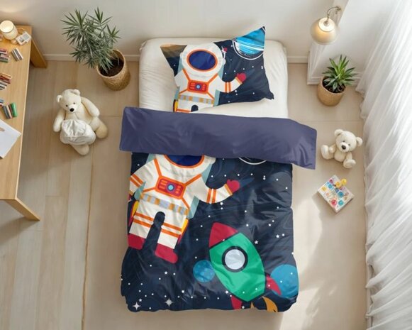 Dekbedovertrek Space man 2 Blauw 140 x 200/220