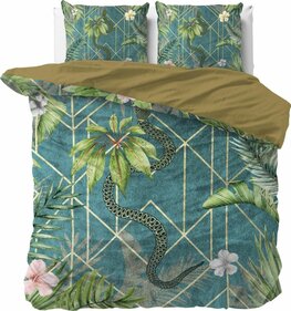 Dekbedovertrek 200x200/220 Palm Wood groen
