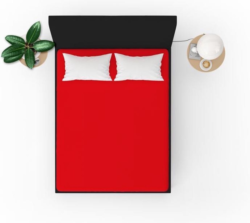 Hoeslaken 100 x 200/220 Jersey rood
