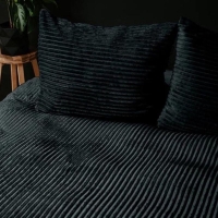 Rib Teddy Dekbedovertrek 140x200/220 Zwart