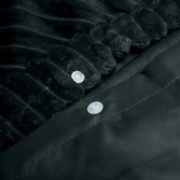 Rib Teddy Dekbedovertrek 140x220 Zwart