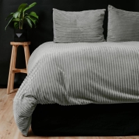 Sleeptime Rib Teddy dekbedovertrek 140 x 200/220 Grijs