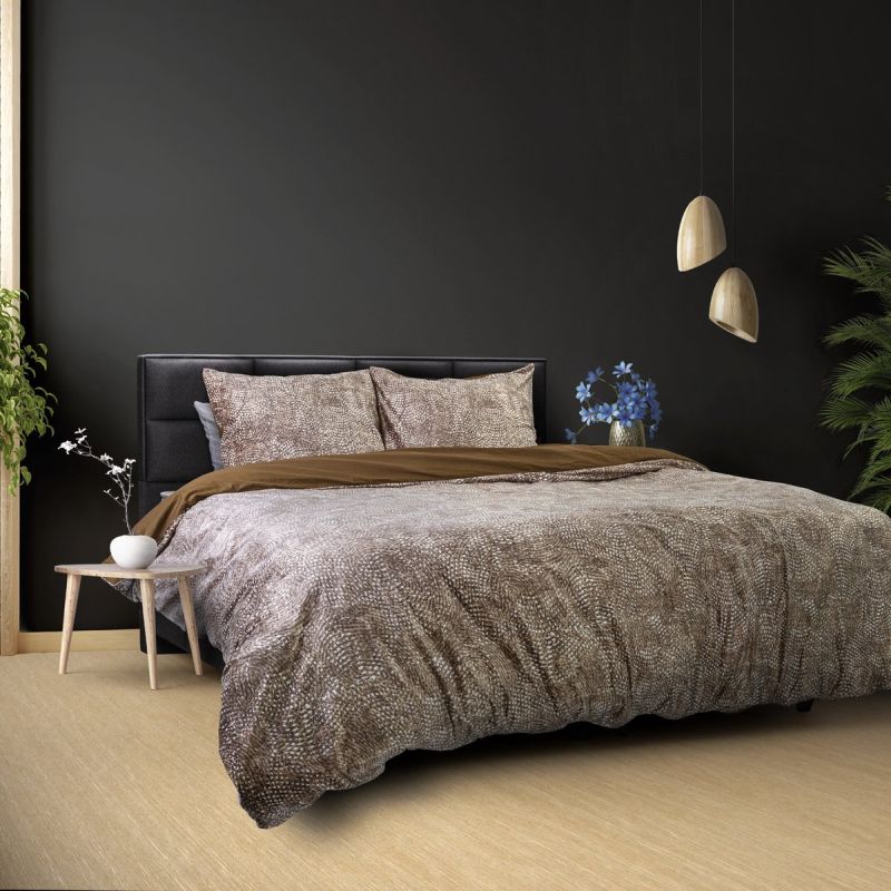 Dreamhouse dekbedovertrek 200x220 Signature Velvet Katoen Aria Bruin
