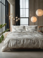 Sleeptime dekbedovertrek 240x220 Foilage Zilvergrijs