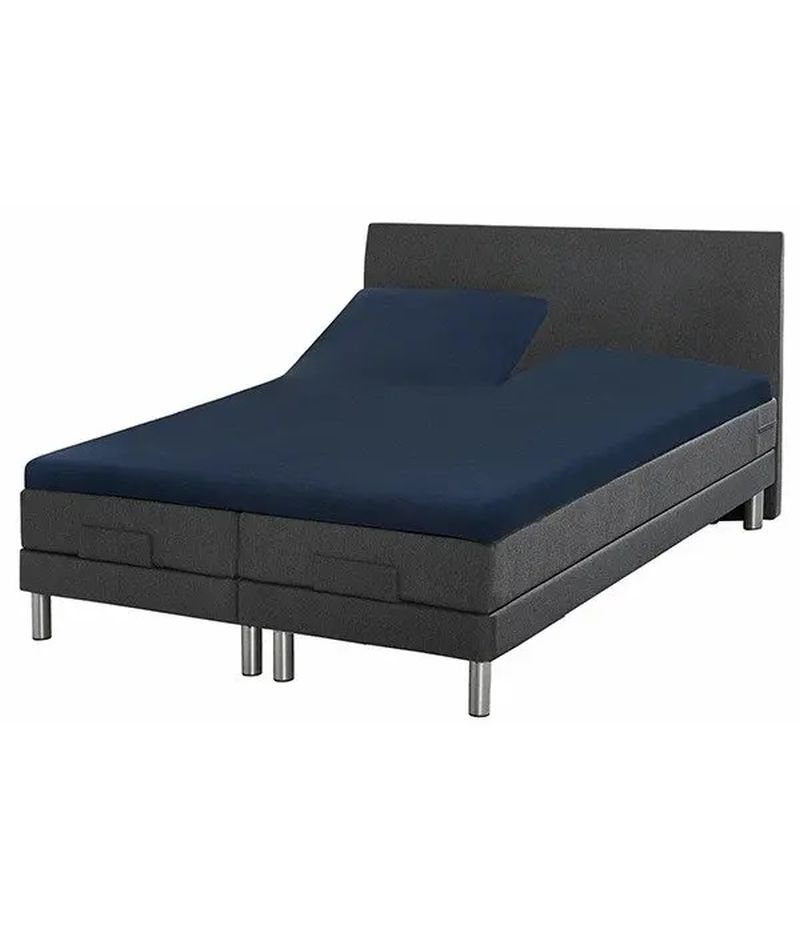 Splittopper 180x200 jersey donker blauw