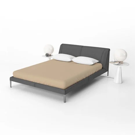 Hoeslaken 160x200+30 Katoen Taupe