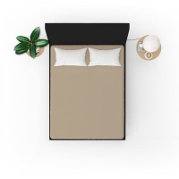 Aries Bedding hoeslaken Katoen beige 90x200