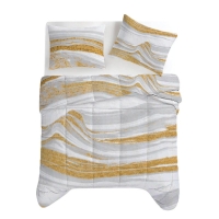 Beau Maison Lazy dekbed wit-goud marble 200x200