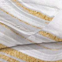 Beau Maison Lazy dekbed wit-goud marble 200x200
