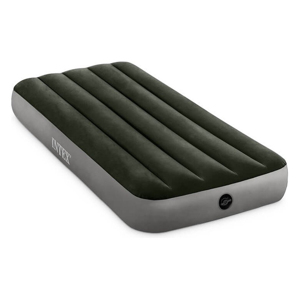 Intex 64106 Prestige Downy 1-Persoons Luchtbed 191x76 cm Groen/Grijs